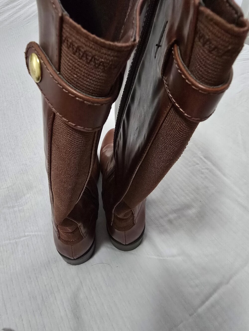 Tall Brown Leather Riding Boots - Picture 2 of 2